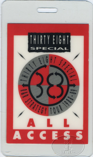 .38 SPECIAL 1988-89 Laminated Backstage Pass