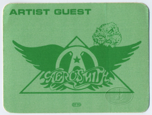 AEROSMITH 1983 BACKSTAGE PASS Guest green