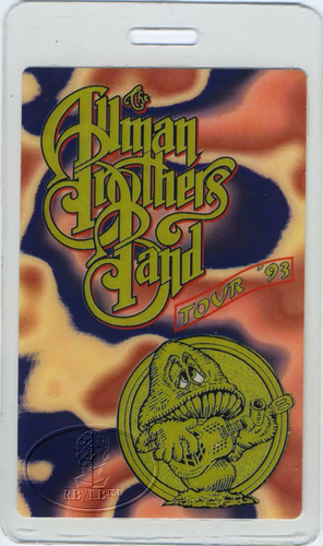 ALLMAN BROTHERS 1993 LAMINATED BACKSTAGE PASS