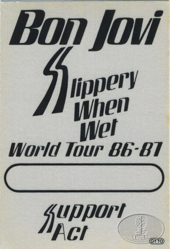 BON JOVI 1986-87 SLIPPERY WHEN WET Backstage Pass Support Act