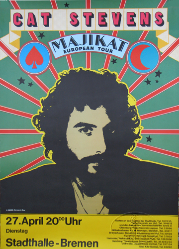 CAT STEVENS 1976 MAJIKAT TOUR CONCERT POSTER