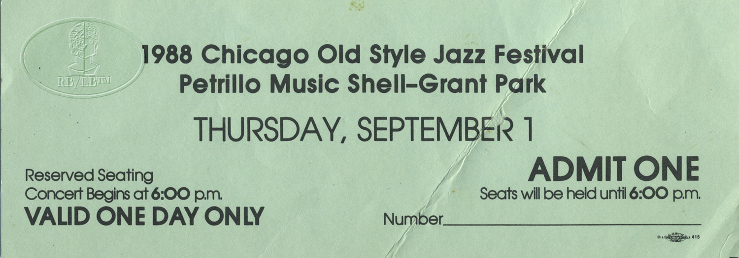 CHICAGO JAZZ FESTIVAL 1988 UNUSED TICKET JOE WILLIAMS