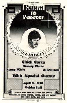 CHICK COREA 1972 RETURN TO FOREVER HANDBILL FLYER