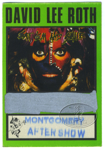 DAVID LEE ROTH 1986 BACKSTAGE PASS ASO green VAN HALEN Montgomery