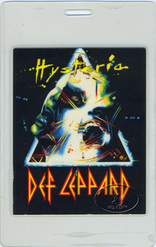 DEF LEPPARD 1988 HYSTERIA TOUR LAMINATED BACKSTAGE PASS
