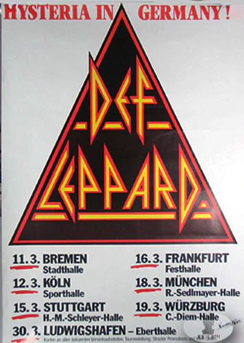 DEF LEPPARD 1988 GERMANY TOUR CONCERT POSTER
