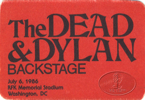 GRATEFUL DEAD & BOB DYLAN 7/6/86 BACKSTAGE PASS Rich Stadium