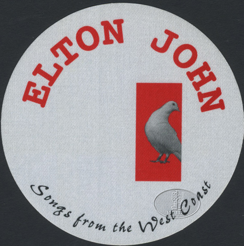 ELTON JOHN 2001 SONGS WEST COAST TOUR BACKSTAGE PASS