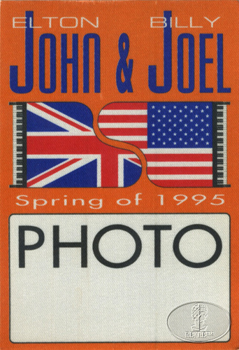ELTON JOHN & BILLY JOEL 1995 TOUR BACKSTAGE PASS 