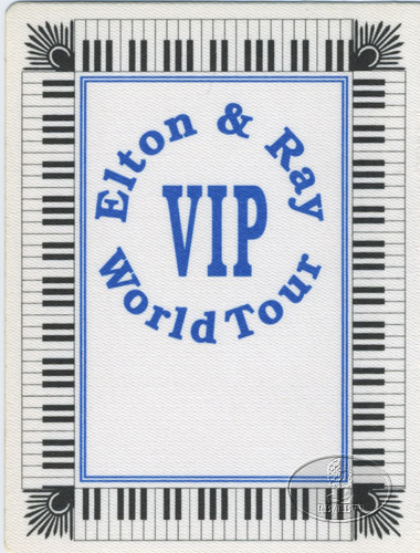 ELTON JOHN & RAY COOPER 1993 BACKSTAGE PASS blue