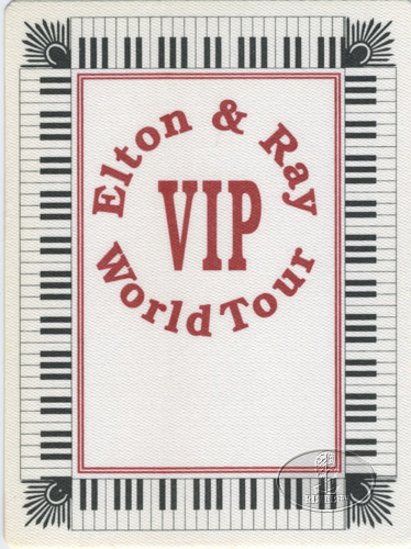 ELTON JOHN & RAY COOPER 1993 BACKSTAGE PASS red