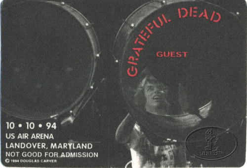 GRATEFUL DEAD 10/10/94 BACKSTAGE PASS Landover