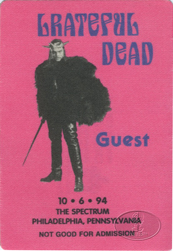 GRATEFUL DEAD 10/6/94 BACKSTAGE PASS Philadelphia