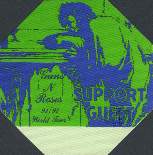 GUNS N' ROSES 1991-92 Backstage Pass GUEST green