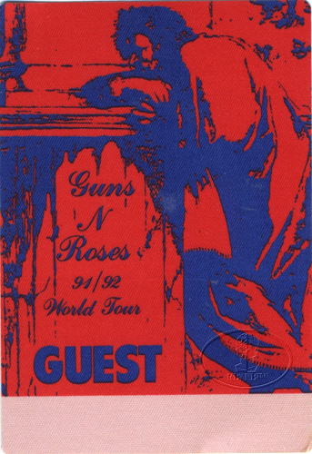 GUNS N' ROSES 1991-92 Backstage Pass GUEST red