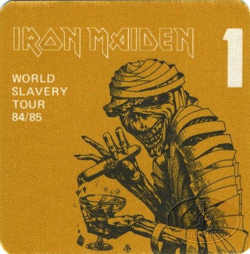 IRON MAIDEN 1984/85 SLAVERY TOUR Backstage Pass gold 1