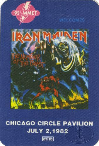 IRON MAIDEN 1982 BEAST TOUR RADIO PROMO BACKSTAGE PASS