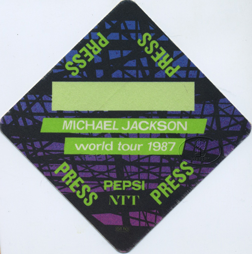 MICHAEL JACKSON 1987 BAD TOUR Backstage Pass PRESS grn
