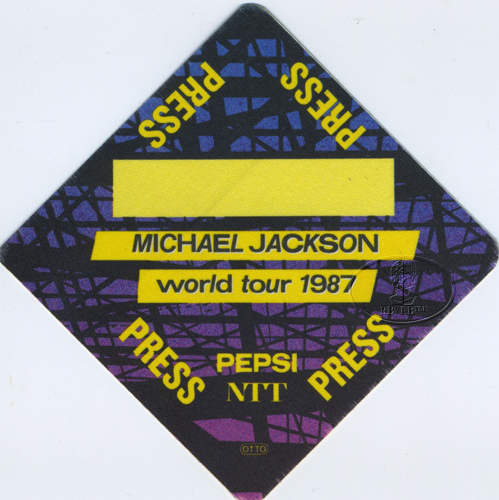 MICHAEL JACKSON 1987 BAD TOUR Backstage Pass PRESS ylw