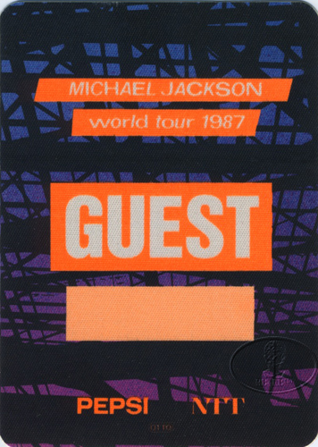 MICHAEL JACKSON 1987 BAD TOUR Backstage Pass Guest