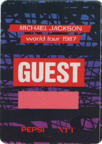 MICHAEL JACKSON 1987 BAD TOUR Backstage Pass Guest USA