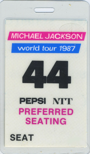 MICHAEL JACKSON 1987 LAMINATED BACKSTAGE PASS