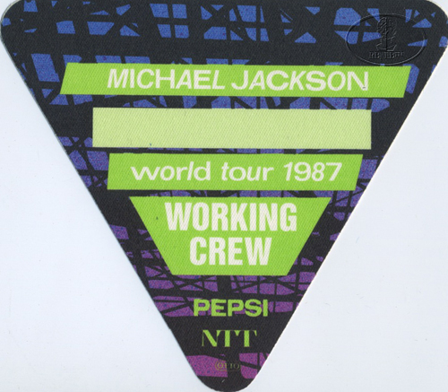 MICHAEL JACKSON 1987 BAD TOUR Backstage Pass Crew green