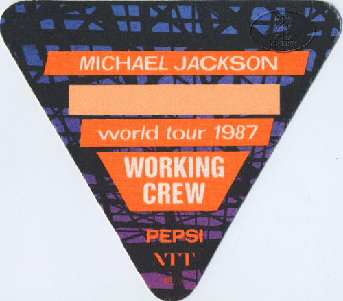 MICHAEL JACKSON 1987 BAD TOUR Backstage Pass Crew 