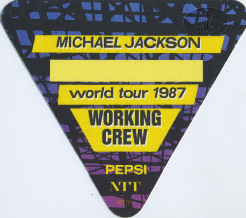 MICHAEL JACKSON 1987 BAD TOUR Backstage Pass CREW ylw