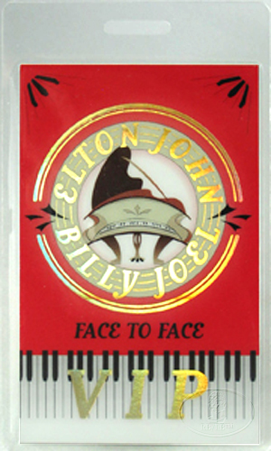 ELTON JOHN & BILLY JOEL 2002 FACE TO FACE LAMINATED BACKSTAGE PASS 