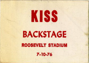 KISS 1976 DESTROYER TOUR BACKSTAGE PASS ROOSEVELT