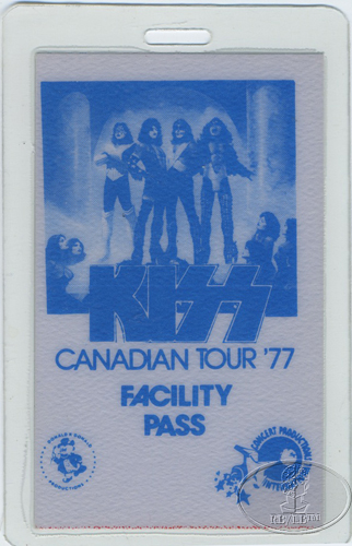 KISS 1977 LOVE GUN CANADA TOUR LAMINATED BACKSTAGE PASS