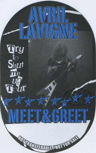 AVRIL LAVIGNE 2003 SHUT UP TOUR BACKSTAGE PASS 