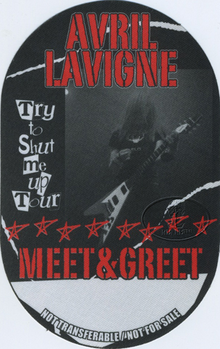 AVRIL LAVIGNE 2003 SHUT UP TOUR BACKSTAGE PASS 