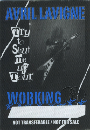 AVRIL LAVIGNE 2003 SHUT UP TOUR BACKSTAGE PASS 