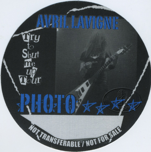 AVRIL LAVIGNE 2003 SHUT UP TOUR BACKSTAGE PASS 