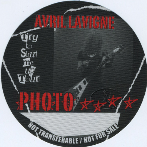AVRIL LAVIGNE 2003 SHUT UP TOUR BACKSTAGE PASS 