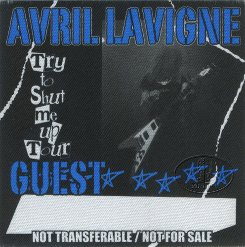 AVRIL LAVIGNE 2003 SHUT UP TOUR BACKSTAGE PASS 