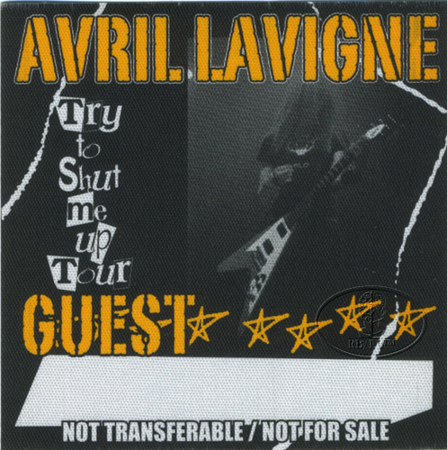 AVRIL LAVIGNE 2003 SHUT UP TOUR BACKSTAGE PASS 
