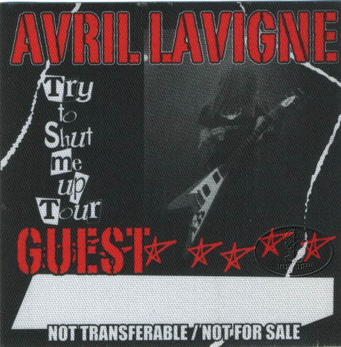 AVRIL LAVIGNE 2003 SHUT UP TOUR BACKSTAGE PASS 