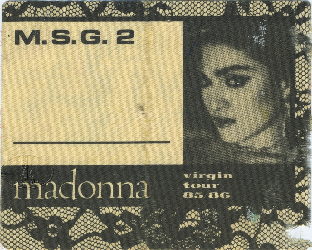 EXTREMELY RARE MADONNA 1985/86 VIRGIN TOUR BACKSTAGE PASS MADISON SQUARE GARDEN