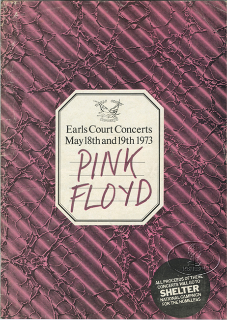 PINK FLOYD 1973 Concert Program Programme Book FACES ELTON JOHN
