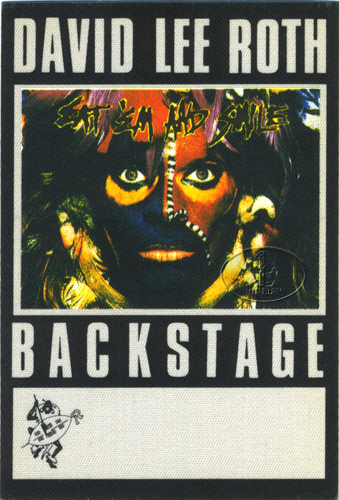DAVID LEE ROTH 1986 BACKSTAGE PASS AA black VAN HALEN