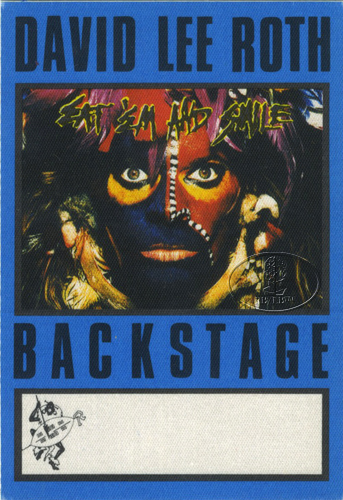 DAVID LEE ROTH 1986 BACKSTAGE PASS AA blue VAN HALEN