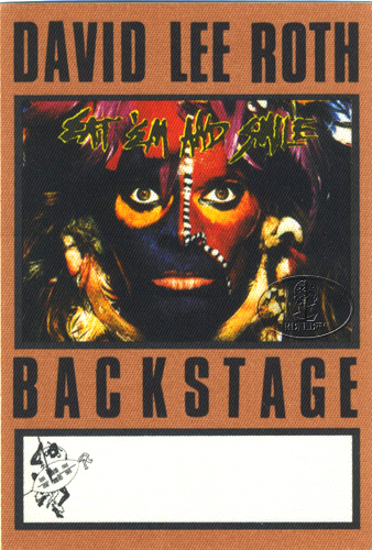 DAVID LEE ROTH 1986 BACKSTAGE PASS AA brown VAN HALEN