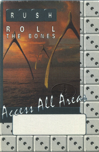 RUSH 1991 ROLL THE BONES BACKSTAGE PASS All Access