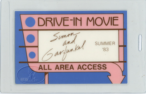 SIMON & GARFUNKEL 1983 LAMINATED BACKSTAGE PASS