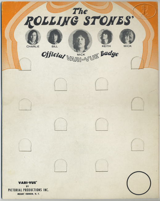 ORIGINAL ROLLING STONES 1970s VARI-VUE DISPLAY STAND-UP CARD