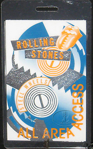 ROLLING STONES 1989 TOUR Laminated Backstage Pass 