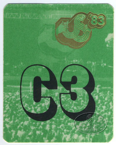 U2 & DAVID BOWIE US '83 FESTIVAL BACKSTAGE PASS Van Halen Scorpions Motley Crue